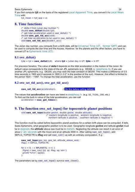 Programming interface to the Swiss Ephemeris - programmiastral.com