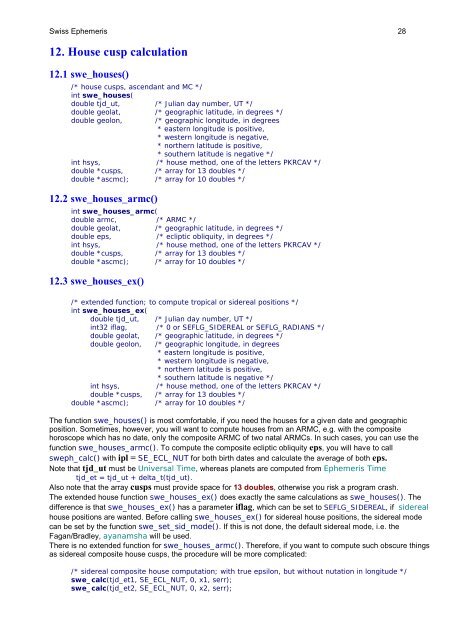 Programming interface to the Swiss Ephemeris - programmiastral.com