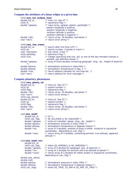 Programming interface to the Swiss Ephemeris - programmiastral.com