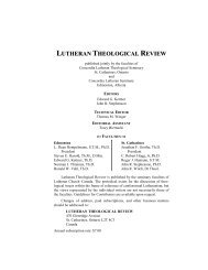 LUTHERAN THEOLOGICAL REVIEW - Brock University