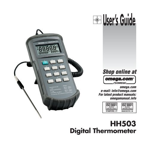 Digital Thermometer HH503 Omega Engineering