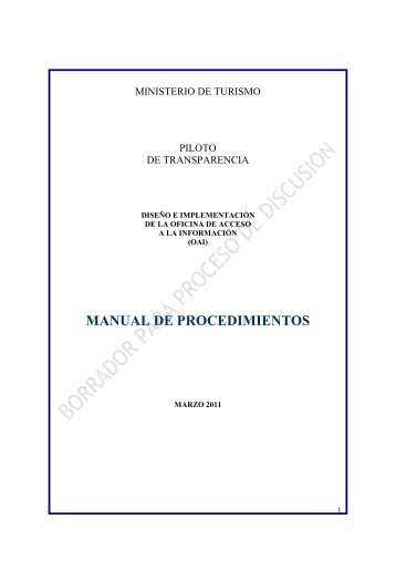 MANUAL DE PROCEDIMIENTOS MINISTERIO DE TURISMO[1]