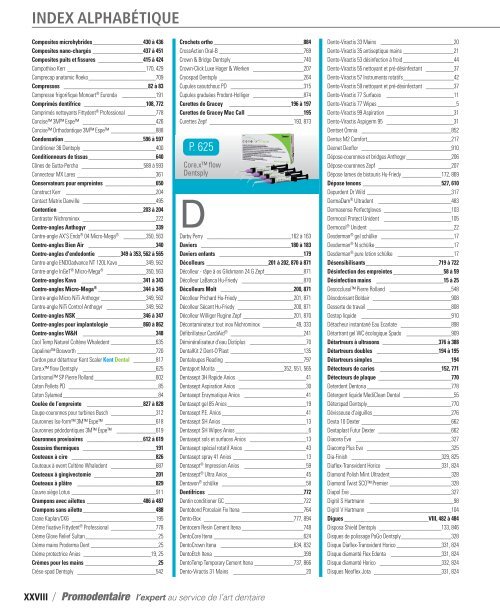 index alphabétique - Promodentaire