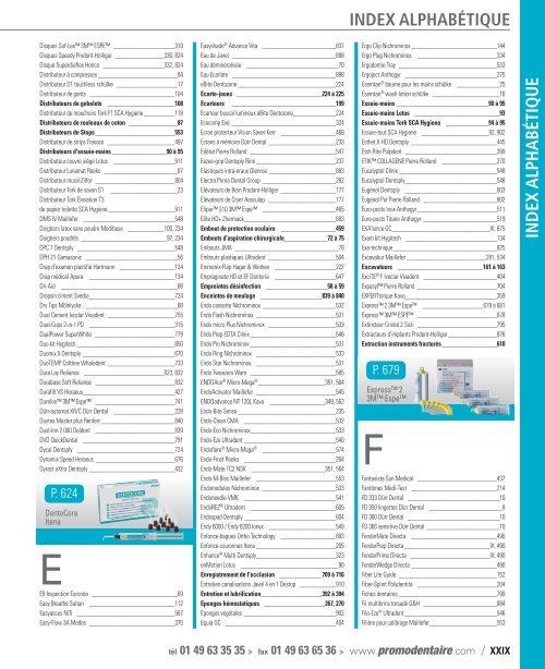 index alphabétique - Promodentaire