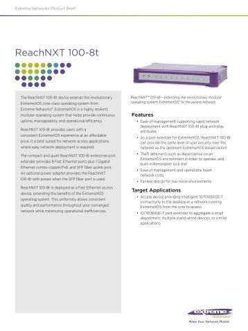 ReachNXT 100-8t Product Brief - Extreme Networks