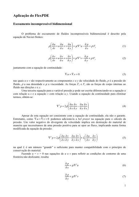 Escoamento de um fluÃ­do incompressÃ­vel - DEMAR