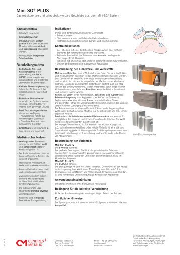 Mini-SG® PLUS - Cendres & Métaux SA