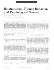 Relationships, Human Behavior, and Psychological Science