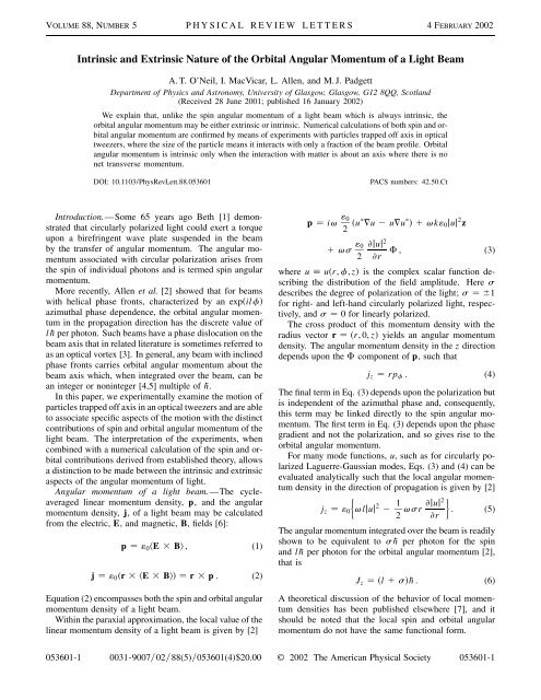 Intrinsic and Extrinsic Nature of the Orbital Angular Momentum of a ...
