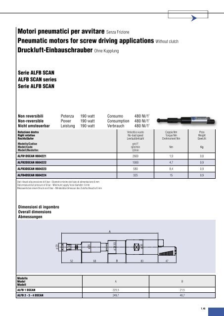 Motori Pneumatici Pneumatic Motors Druckluftmotoren - Sea