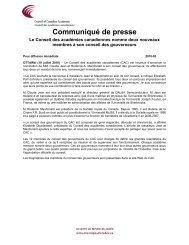 Communique de presse