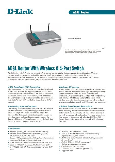 ADSL Router With Wireless & 4-Port Switch