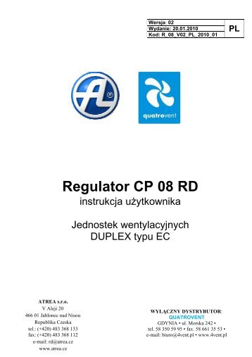 Regulator CP 08 RD - Quatrovent