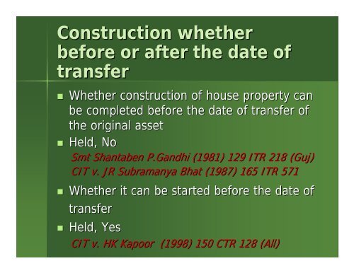 Taxability of Real Estate transactions