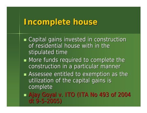 Taxability of Real Estate transactions