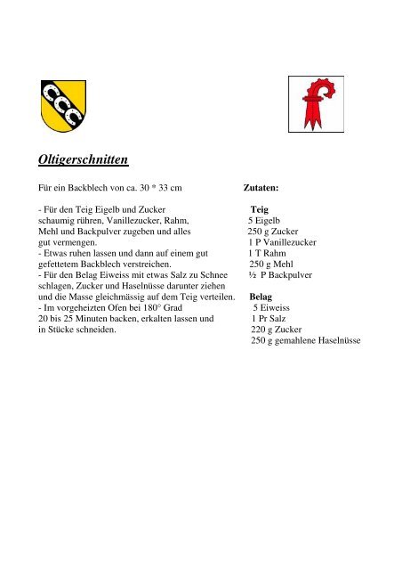 Oltigerschnitten - Oltingen