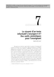 Le rÃ©sumÃ© d'un texte informatif s'enseigne-t-il? - Publications