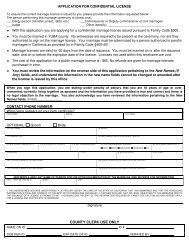 Application for Confidential Marriage License - Yuba County