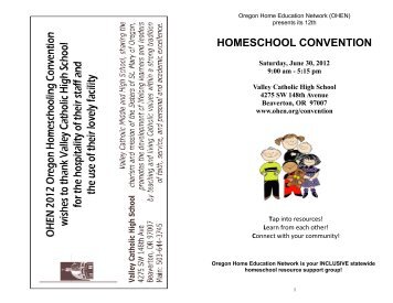 HOMESCHOOL CONVENTION - Oregon Home Education Network