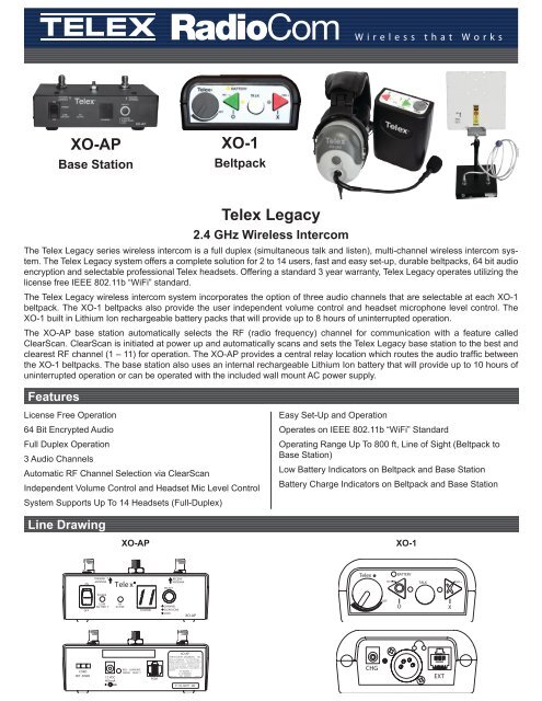 Telex Legacy Series Wireless Intercom System - Northern Sound ...