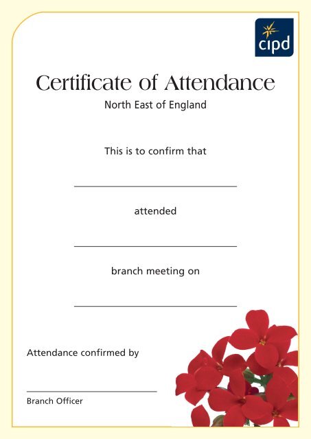 Certificate of Attendance - CIPD