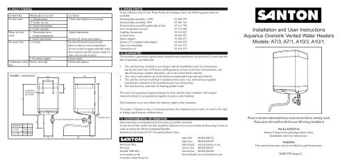 Aquarius Oversink Water Santon Aquarius Undersink Water Heater