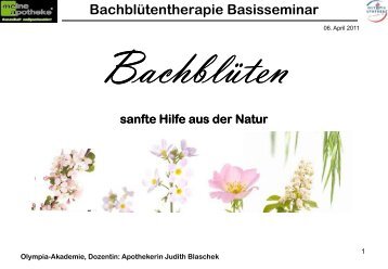 Bachblütentherapie Basisseminar - Olympia-Apotheke