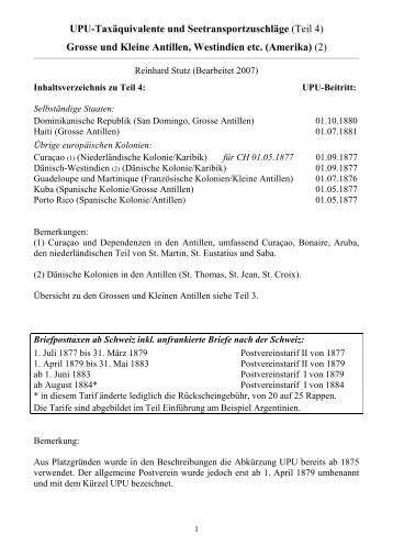 Grosse und Kleine Antillen, Westindien etc. - Post und Geschichte