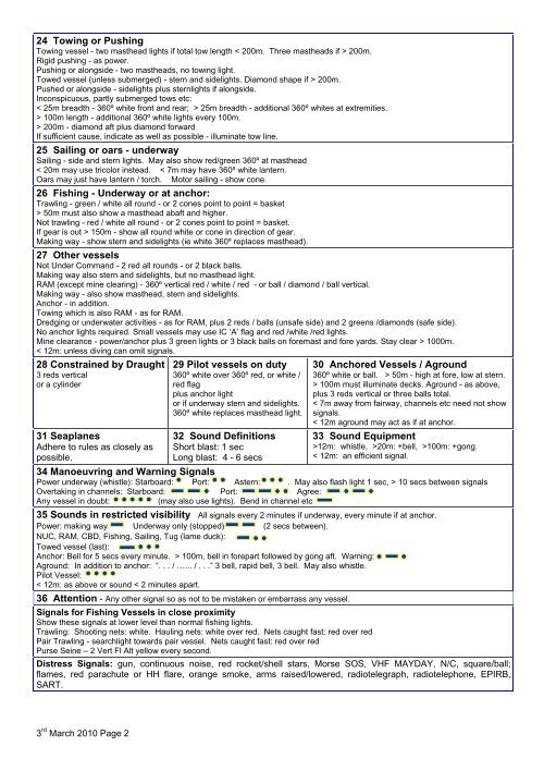 Colregs summary on 2 pages + Decision Tree - Skysail Home Page