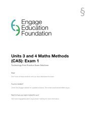 Units 3 and 4 Maths Methods Exam 1 - Engage Education Foundation