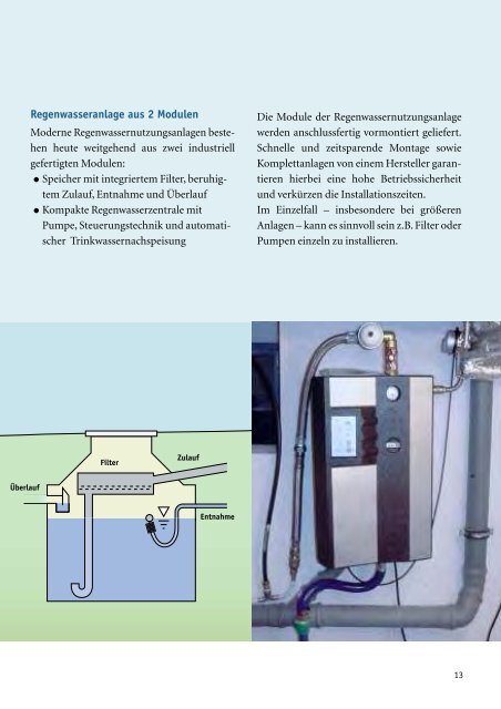 Nutzung von Regenwasser in Haus und Garten