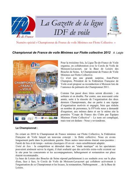 la Gazette NÂ° 11 - Juillet 2012 - FFVoile.fr