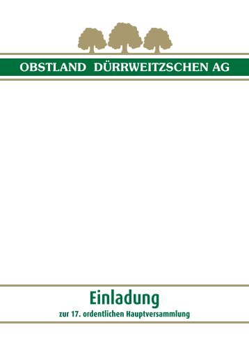 E inladung - Obstland DÃ¼rrweitzschen AG