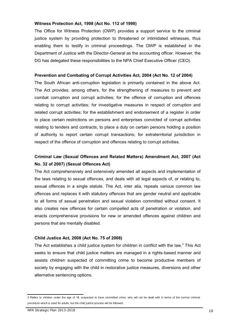 NPA Strategic Plan 2013 - 2018 - National Prosecuting Authority