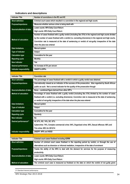 NPA Strategic Plan 2013 - 2018 - National Prosecuting Authority