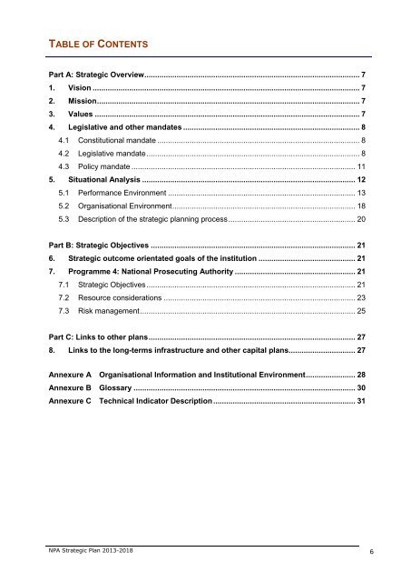 NPA Strategic Plan 2013 - 2018 - National Prosecuting Authority