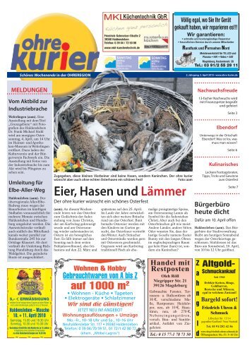 Eier, Hasen und Lämmer - ohre-kurier