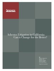 Asbestos Litigation in California: Can it Change for ... - Sedgwick LLP