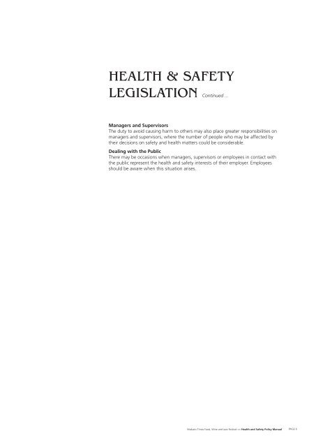 HEALTH & SAFETY POLICY MANUAL - Stuff