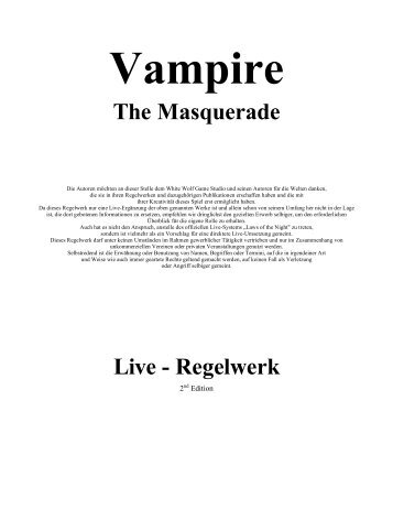 The Masquerade Live - Regelwerk - Camarilla
