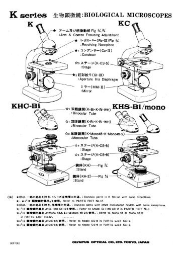 Olympus KH Microscope Exploded Parts Diagram