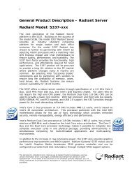 Radiant Server S337 - Radiant Retail Channel Portal