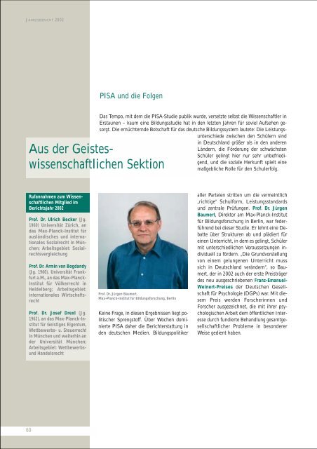 JAHRESBERICHT - Profil - Max-Planck-Gesellschaft