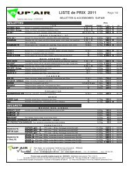 Tarifs 2011 Sup'air