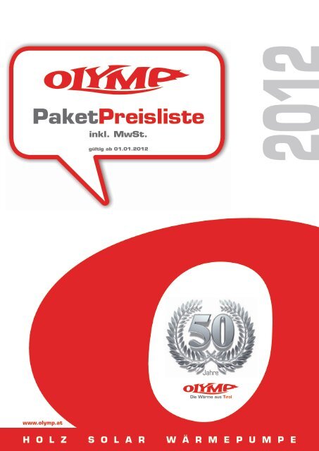 Paketpreisliste 2012 - Olymp
