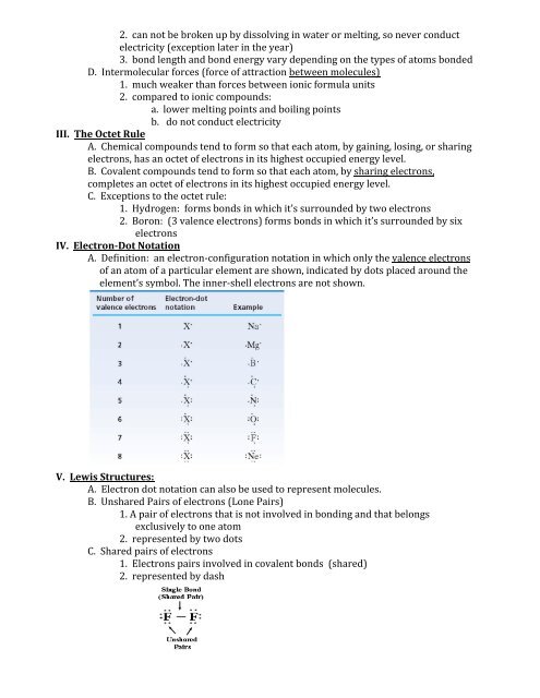 Unit 4: Chemical Bonding and Molecular Structure Chapter 6 Notes ...