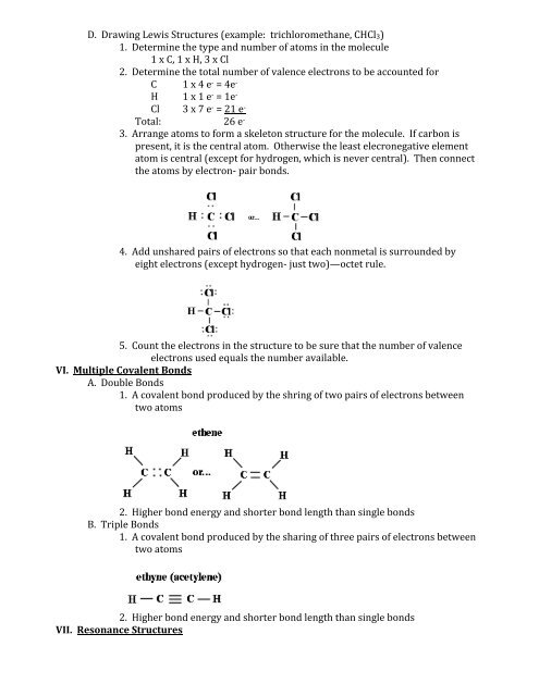 Unit 4: Chemical Bonding and Molecular Structure Chapter 6 Notes ...