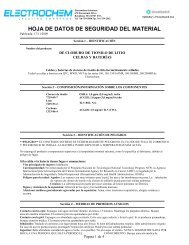 hoja de datos de seguridad del material - Electrochem Solutions