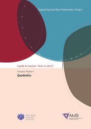 Quadratics - the Australian Mathematical Sciences Institute