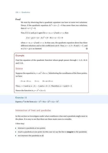 Quadratics - the Australian Mathematical Sciences Institute